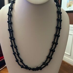 Vintage Trifari Elegant Black Beaded Necklace